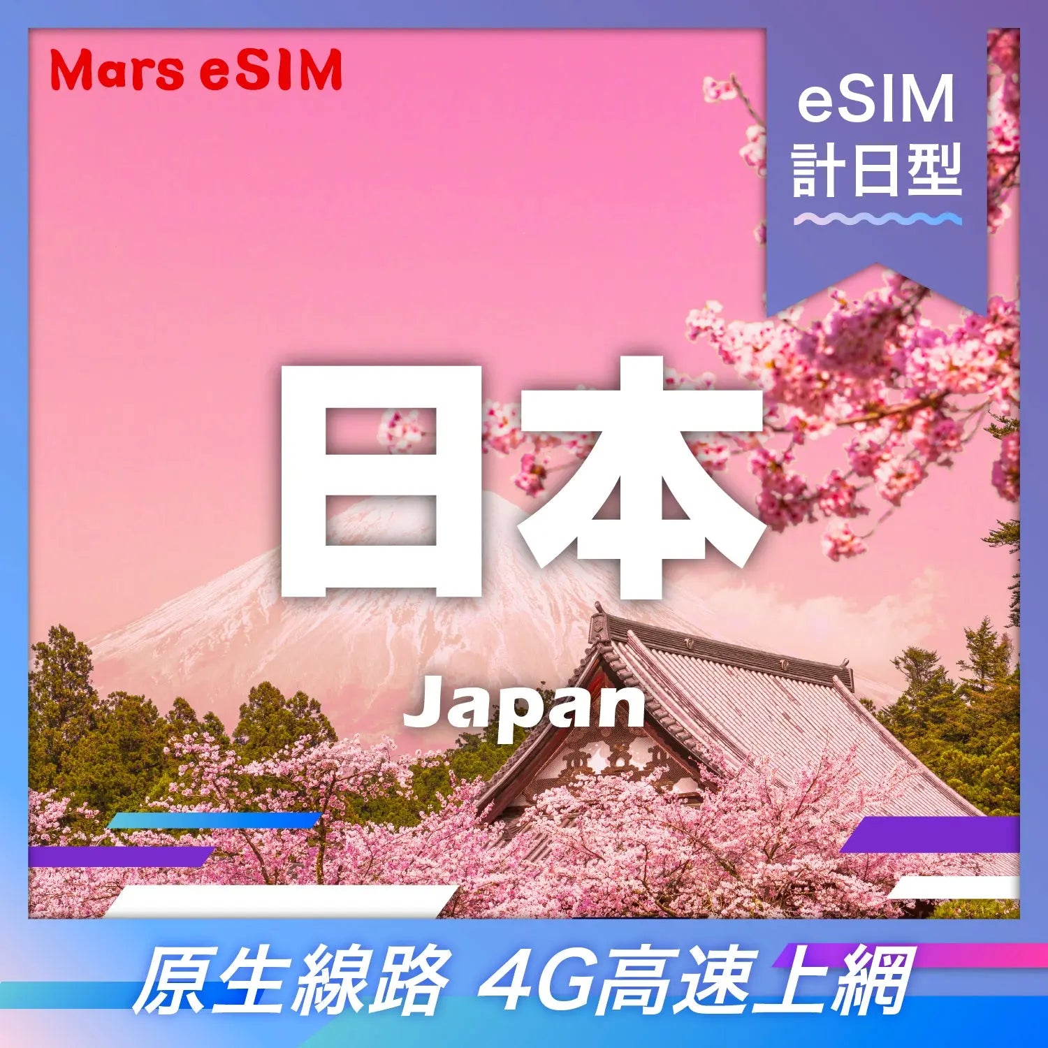日本 eSIM|原生線路 4G 高速上網【計日型】 Mars eSIM