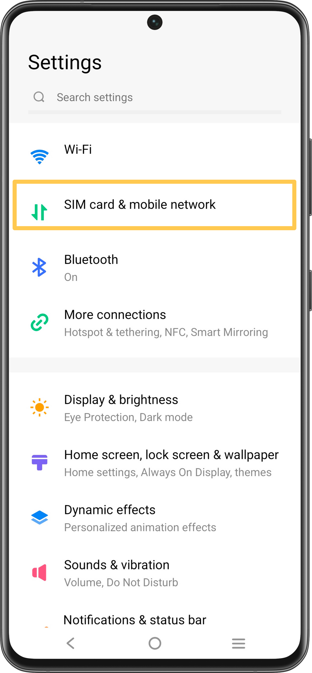 Open SIM Settings
