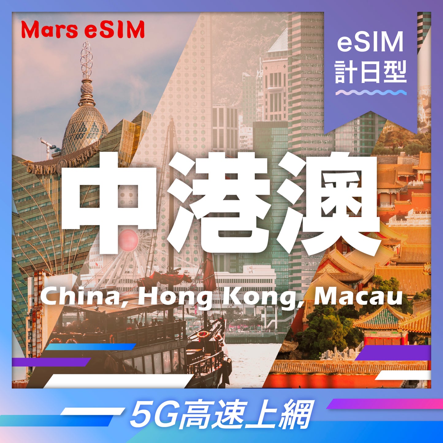 中港澳 eSIM｜免翻牆 5G 高速上網【計日型】